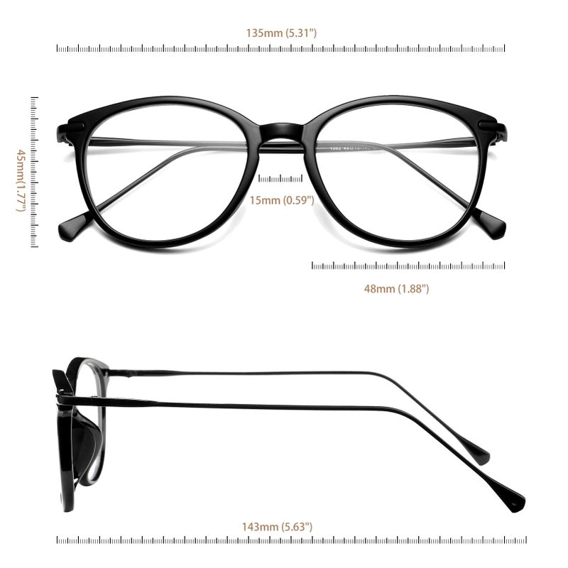 COASION Vintage Round Clear Glasses Non-Prescription Eyeglasses Frames for Women Men (Matte Black/Silver) - Image 5